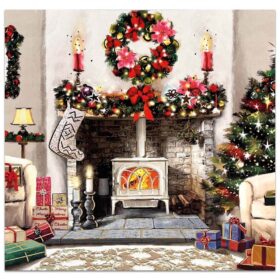 Premium Cosy Fireplace Christmas Cards: Pack of 10