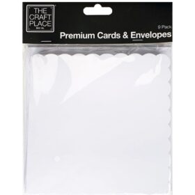 White Scalloped Edge Cards: 6 x 6 Inches