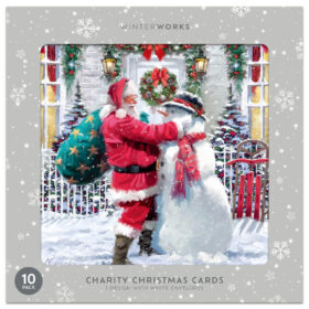 Charity Santa and Snowman Christmas Cards: Pack of 10